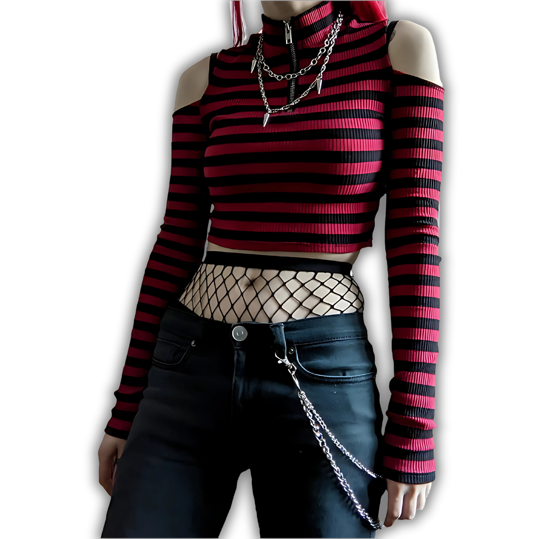 Grunge Longsleeve Crop Top