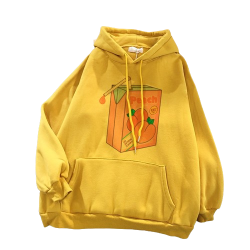 Femboy Fruity Summer Hoodie (peach) yellow