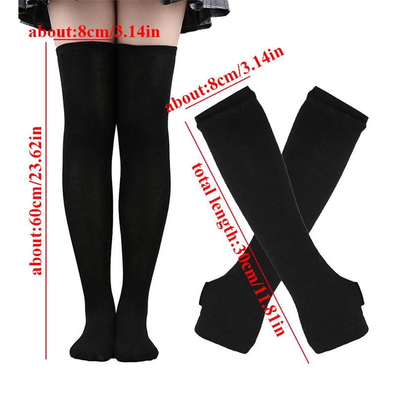 Matching Thigh High + Handwarmer Set