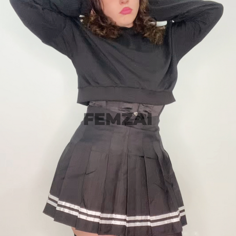 Pleated Striped Femboy Skirt