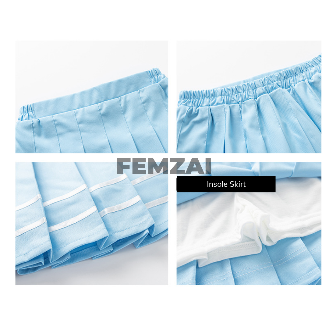 Pastel Striped Pleated Femzai Skirts