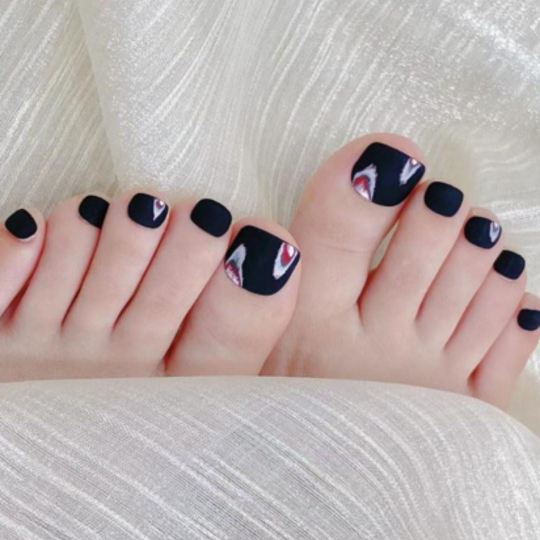 Midnight Matte Toe Nails