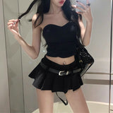 Chic High-Waist Pleated Skirt