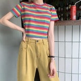 Vibrance Rainbow Crop Tee