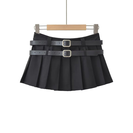 Double Belt Mini Skirt