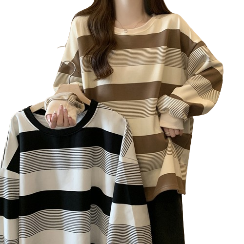 Striped Casual Spring Pullover