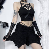 Punk Camisole & Ripped Skirt Set