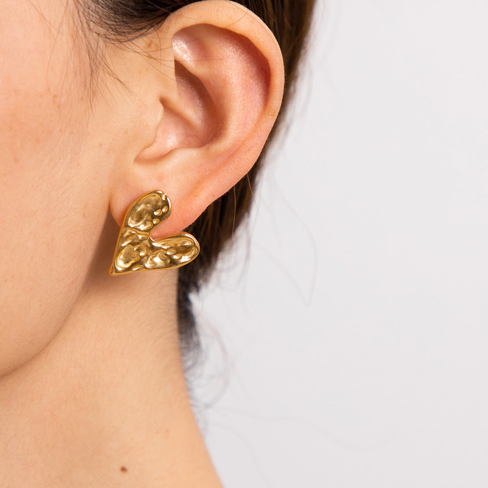 Matte Gold Love Earrings