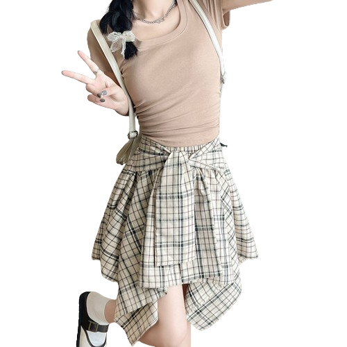 Stylish Retro Plaid Skirt