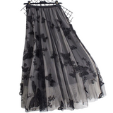 Butterfly Mesh Long Skirt