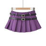 Double Belt Mini Skirt