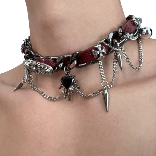 Punk Metal Leather Choker