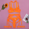 Strapped Bra, Briefs, Leg Rings Rave Lingerie Set