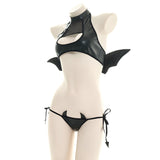 Black Latex Devil Bikini Lingerie