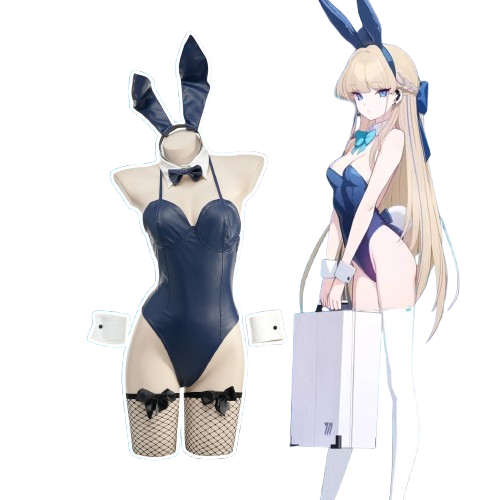 Navy Blue Bunny Girl Lingerie Set