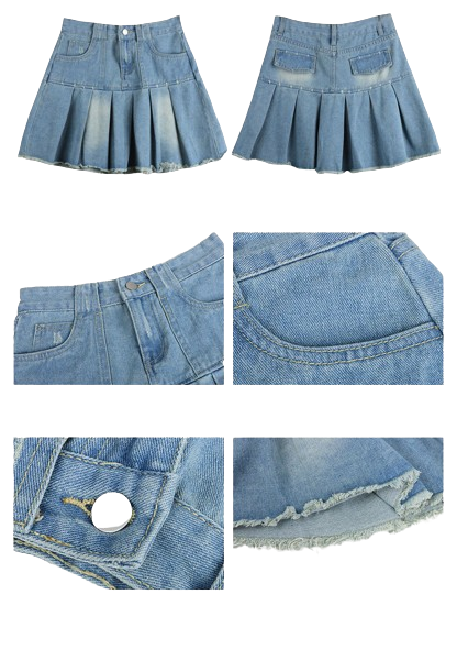 High-Waist Denim Skirt