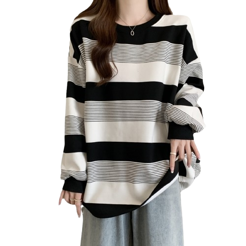 Striped Casual Spring Pullover