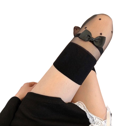 Polkadot Bowknot Thigh Highs