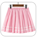 Pastel Striped Pleated Femzai Skirts