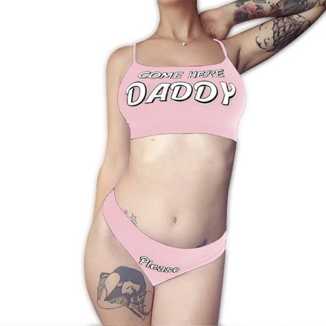 "Come Here Daddy" Vest Tops + Panties Set