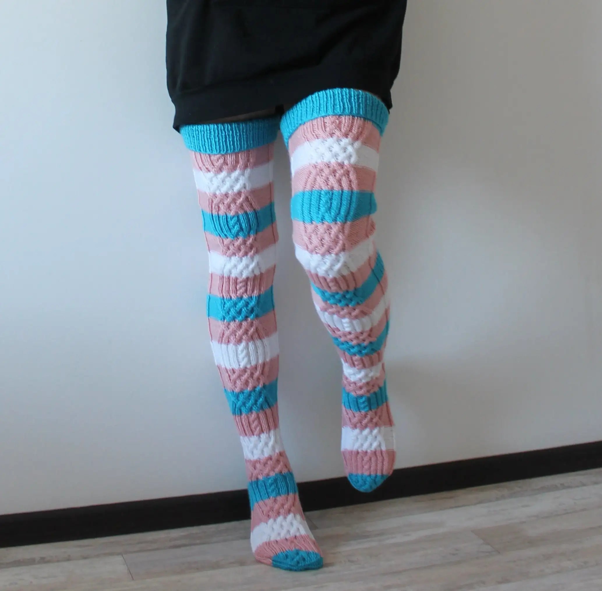 Trans Cotton Thigh Highs - Femboy Clothing | Femzai