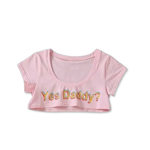 "Yes Daddy" Short-sleeve Crop Top