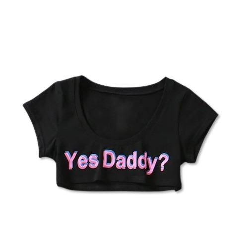 "Yes Daddy" Short-sleeve Crop Top