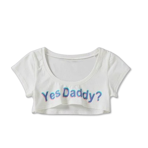 "Yes Daddy" Short-sleeve Crop Top