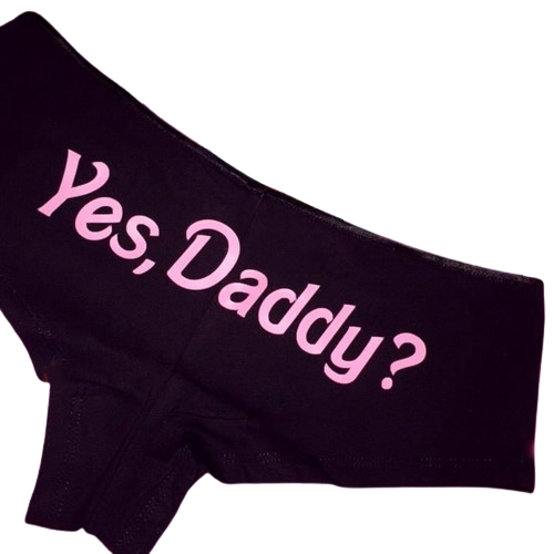 Pantaloncini Knaughty Knickers 'Yes Daddy' – Stile Boyshort – Nero, Per Donna – Intimo Originale USA
