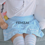 Pastel Striped Pleated Femzai Skirts