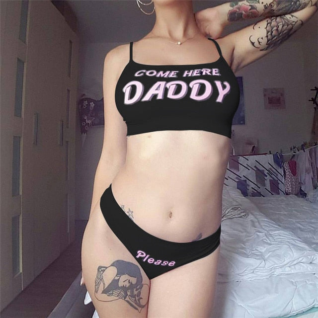 Come Here Daddy Vest Tops + Panties Set - Femzai