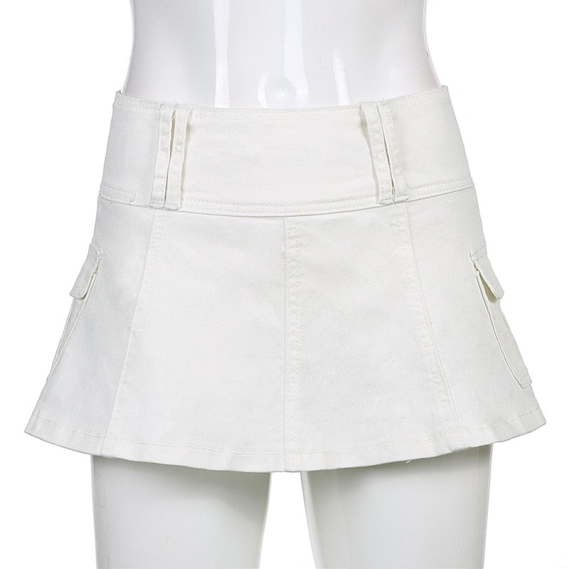 Low-Waist Zipper Mini Skirt - Femzai