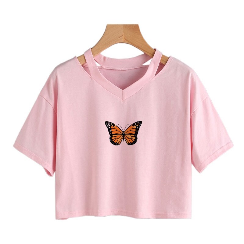 Butterfly Crop Tee - Femzai