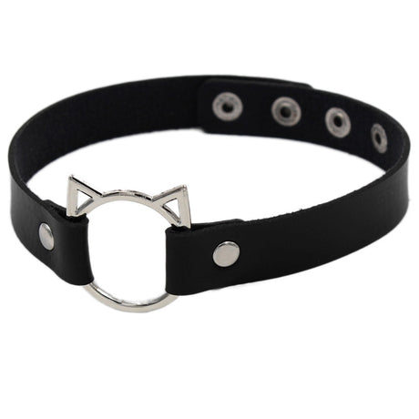 Heart Buckled Leather Choker - Femzai