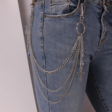 Silver Cross Belt Chains