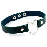 Heart Buckled Leather Choker - Femzai