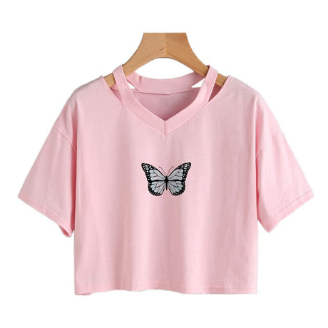 Butterfly Crop Tee - Femzai