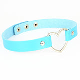 Heart Buckled Leather Choker - Femzai