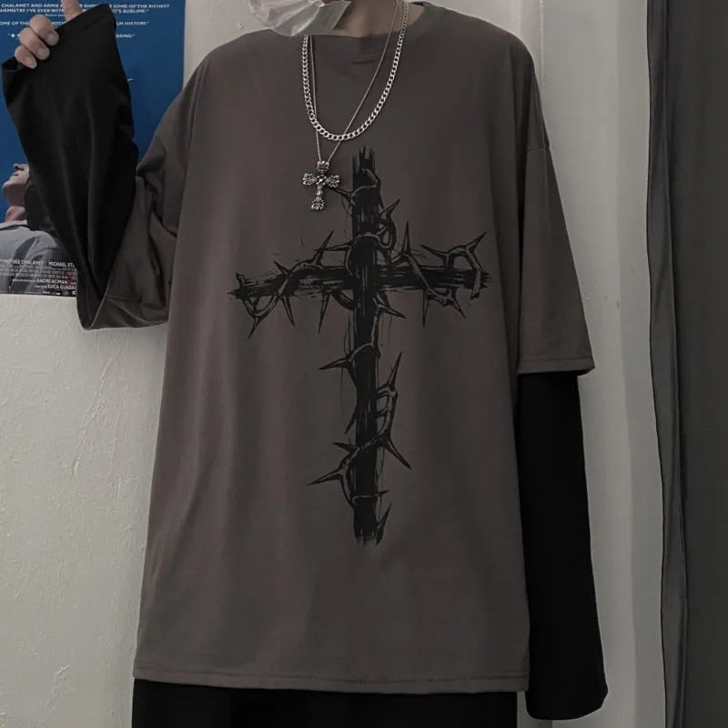 Cross Double-Sleeve Long Sleeve