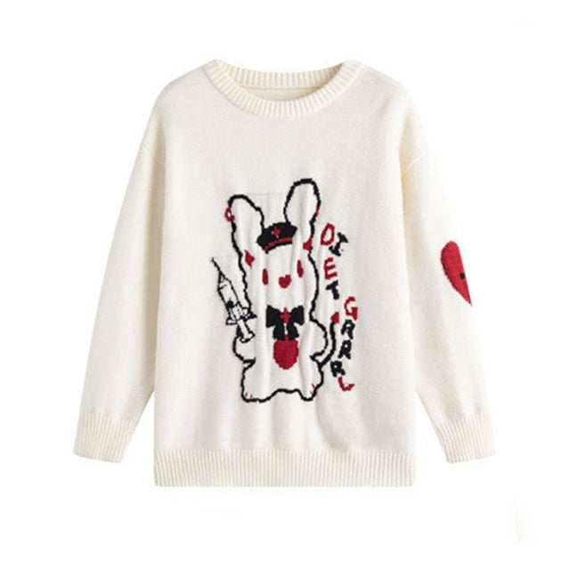 Kawaii Bunny Sweater Femzai Femboy clothing Front view Product