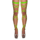 Front view of lively green Leg Wraps, embodying the daring spirit of femboy fashion