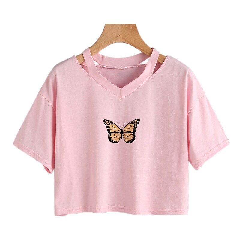 Butterfly Crop Tee - Femzai