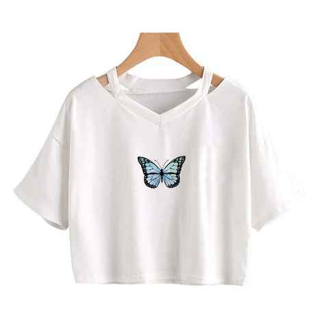 Butterfly Crop Tee - Femzai