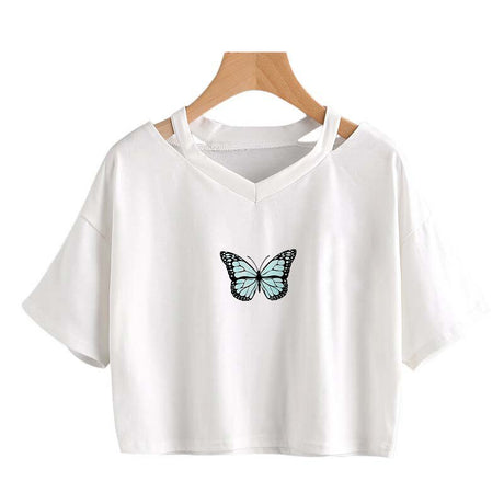 Butterfly Crop Tee - Femzai