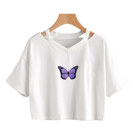 Butterfly Crop Tee - Femzai