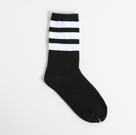 Three-Stripes Cotton Socks