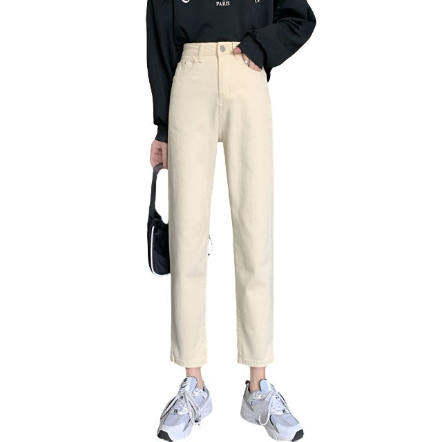 Black Baggy Straight Jeans Women Korean Fashion Streetwear