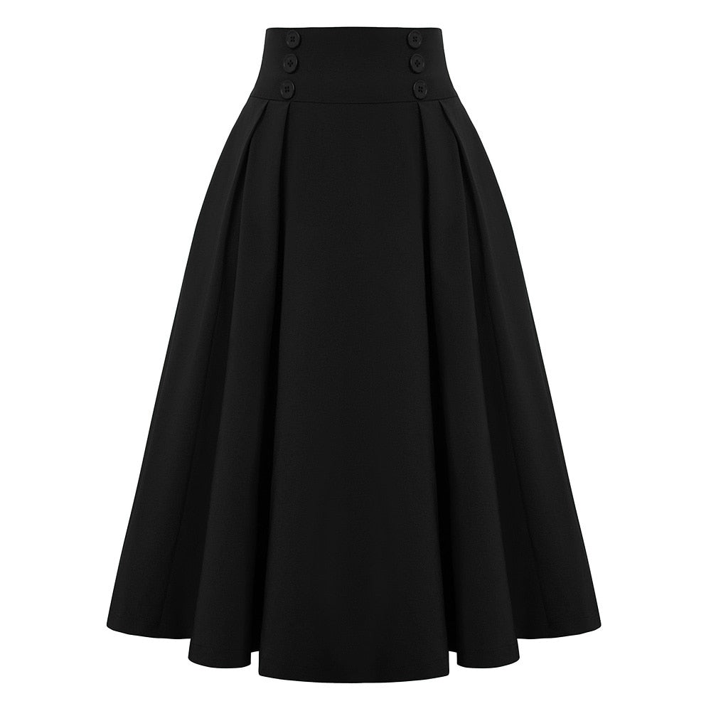 Pleated Vintage Midi Skirt