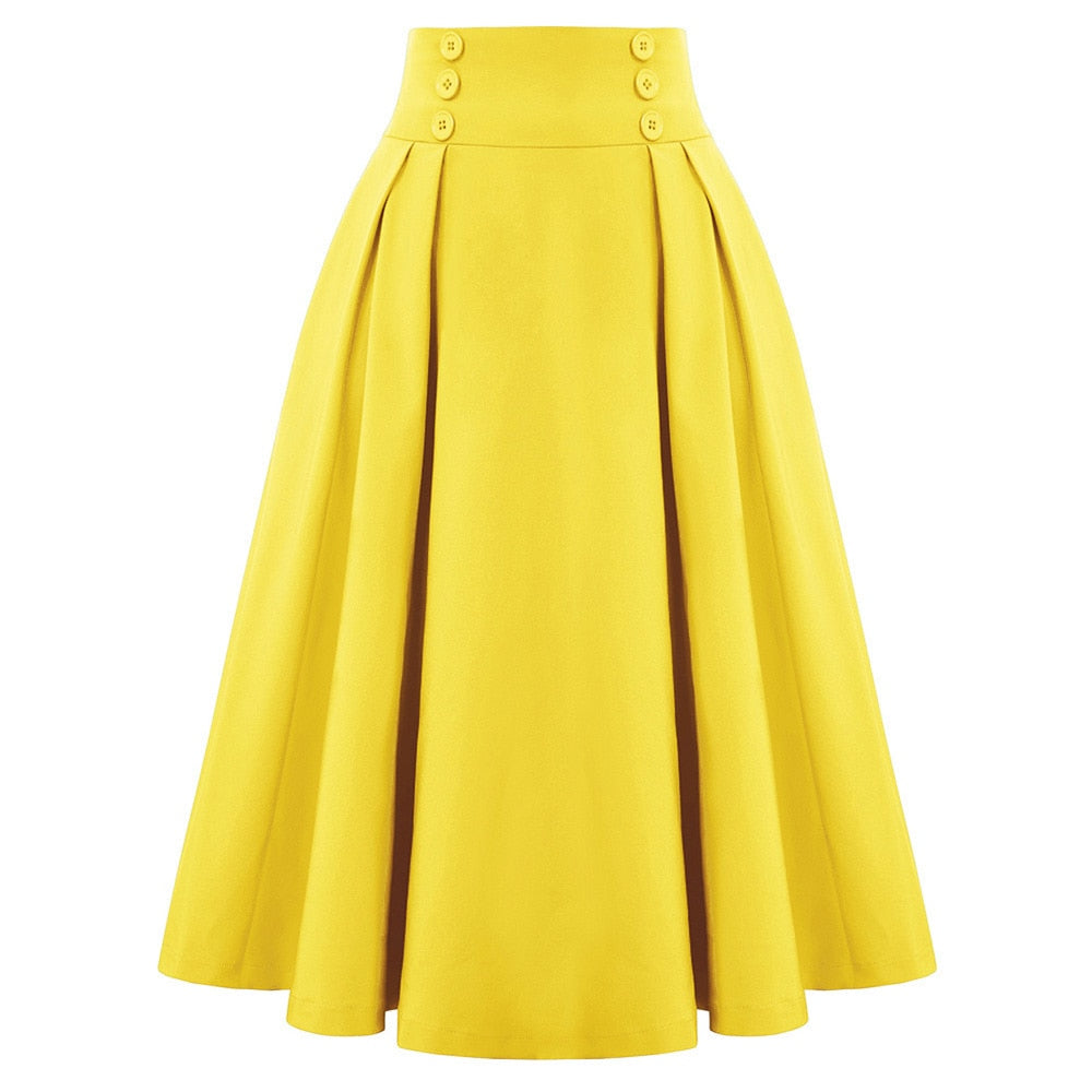 Pleated Vintage Midi Skirt