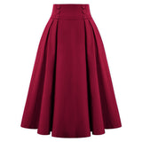 Pleated Vintage Midi Skirt